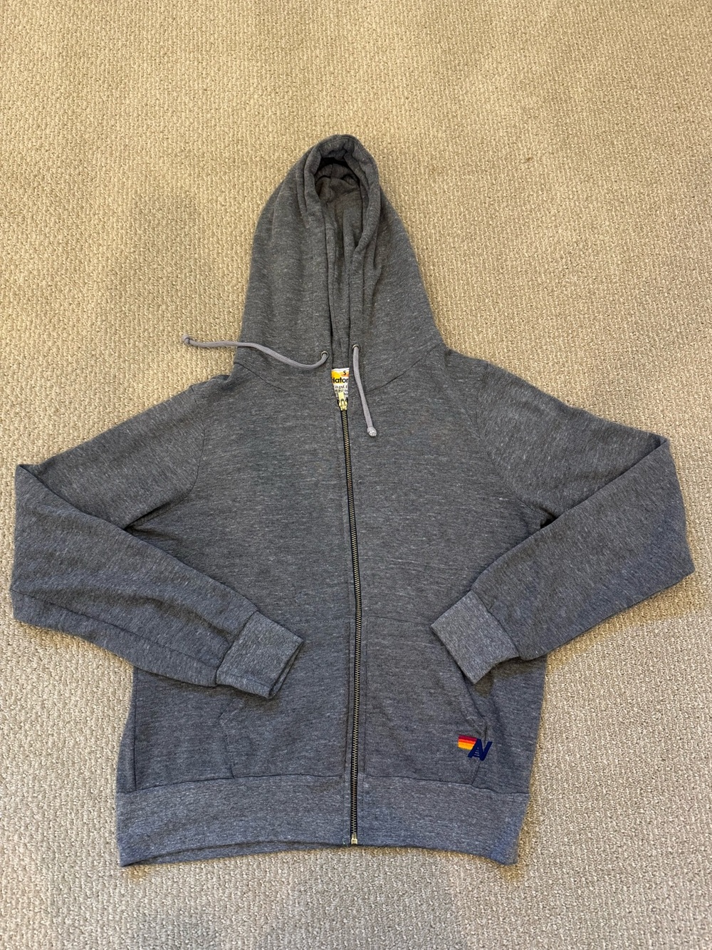 Aviator Nation Gray Full-Zip “Bolt” Hoodie Sweater